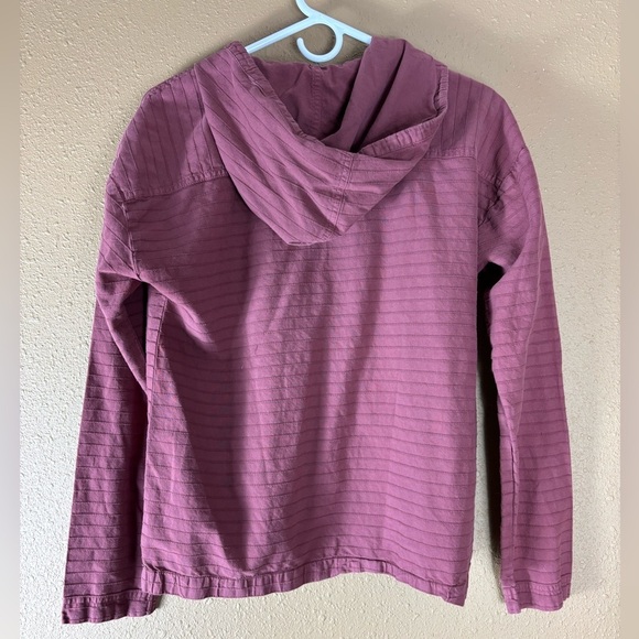 PrAna Farin Pullover Vino Burnt Red Long Sleeve Hooded - Picture 3 of 5
